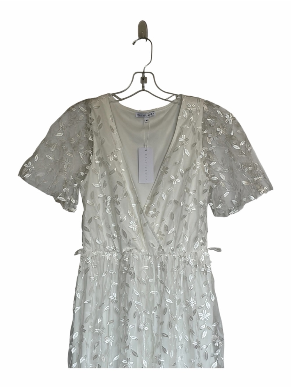 Baltic Born White Marseille Floral Embossed Maxi Dress Medium - Picture 6 of 10